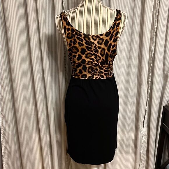 Leopard Print and Black Dress - Picture 2 of 6